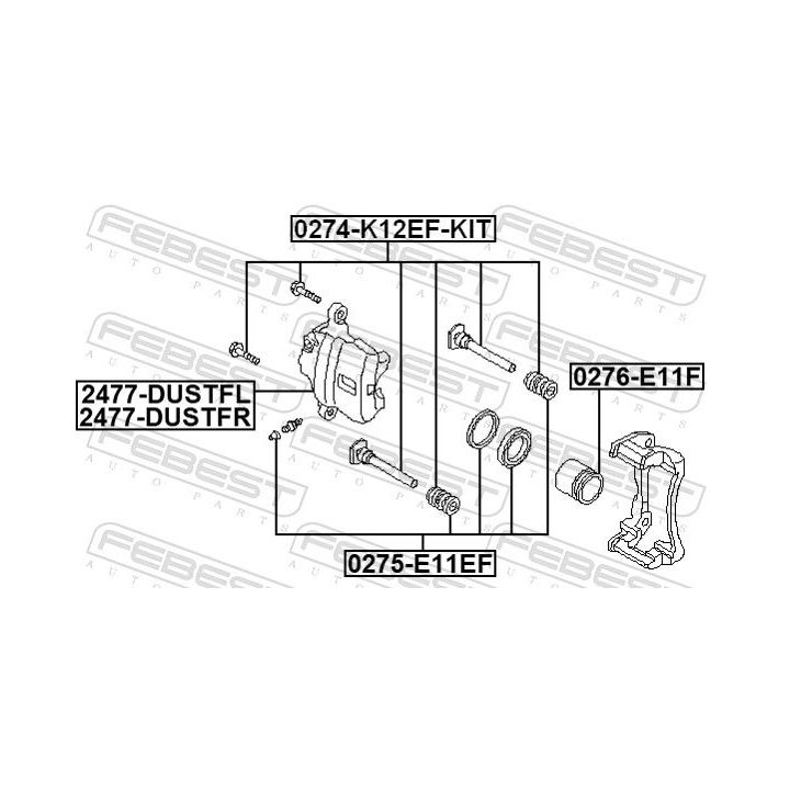 Stabdžių apkaba FEBEST 2477-DUSTFL