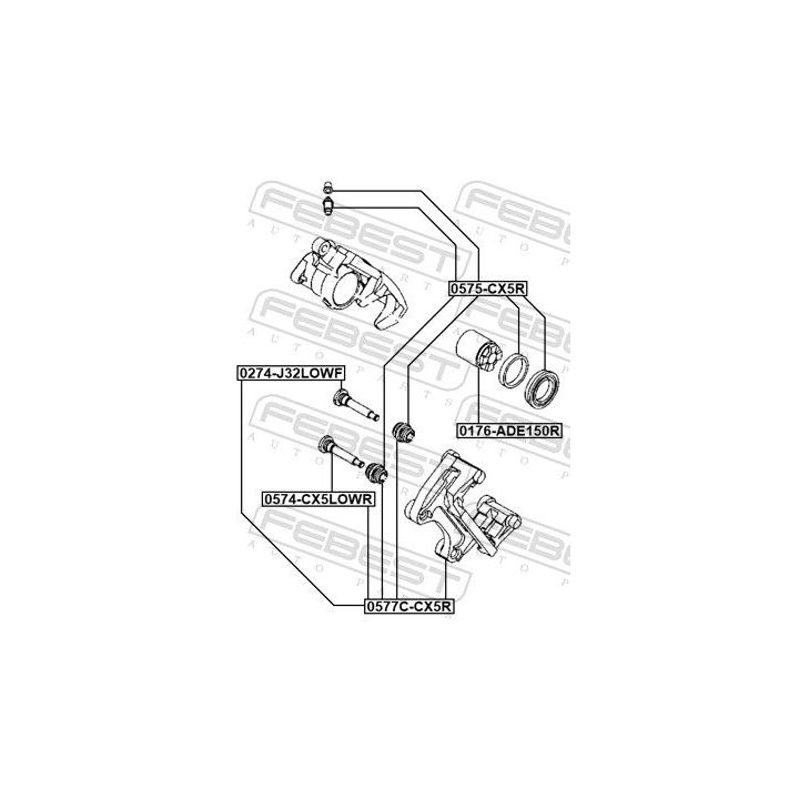 Stabdžių apkabos kronšteino rinkinys FEBEST 0577C-CX5R