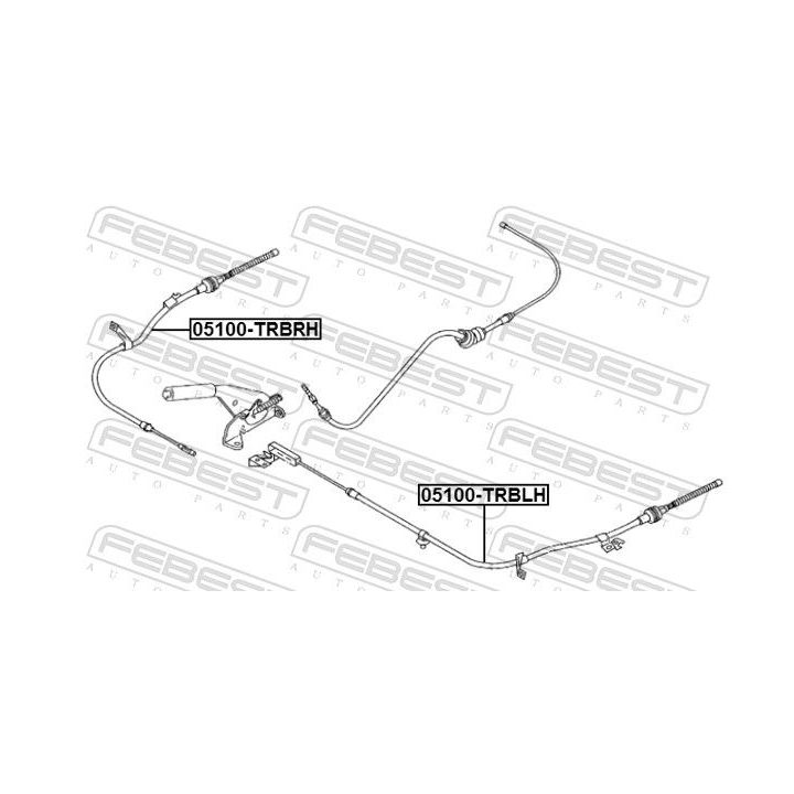 Trosas, stovėjimo stabdys FEBEST 05100-TRBRH
