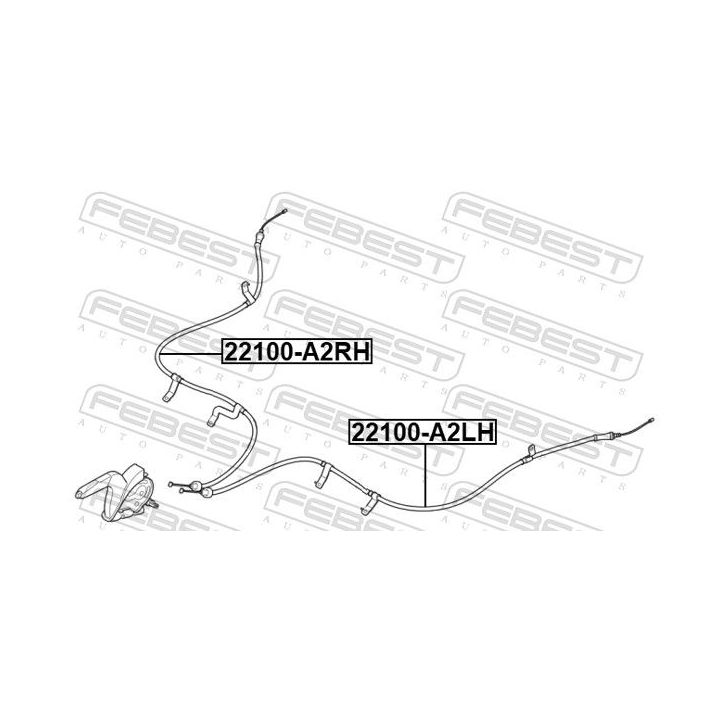 Trosas, stovėjimo stabdys FEBEST 22100-A2RH