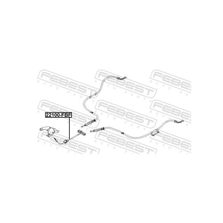Trosas, stovėjimo stabdys FEBEST 22100-FBF