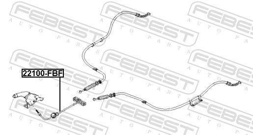 Trosas, stovėjimo stabdys FEBEST 22100-FBF