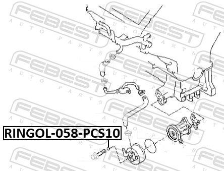 Tarpiklis, alyvos aušintuvas FEBEST RINGOL-058-PCS10