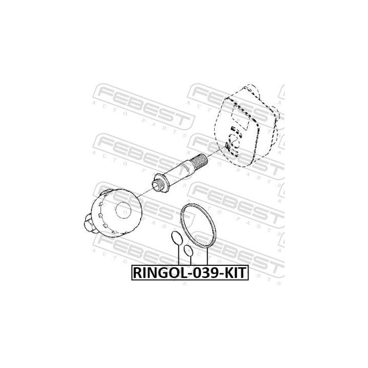Tarpiklis, alyvos filtras FEBEST RINGOL-039-KIT