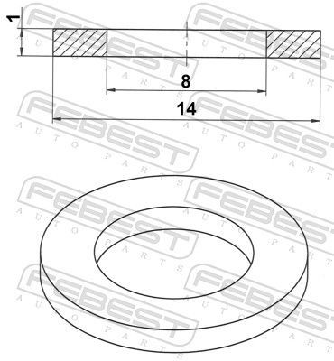 Tarpiklis, alyvos išleidimo angos kaištis FEBEST 88430-081410C