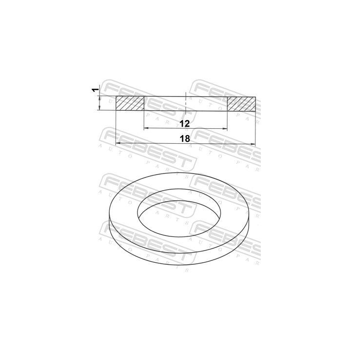 Tarpiklis, alyvos išleidimo angos kaištis FEBEST 88430-121810C