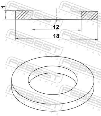 Tarpiklis, alyvos išleidimo angos kaištis FEBEST 88430-121810C