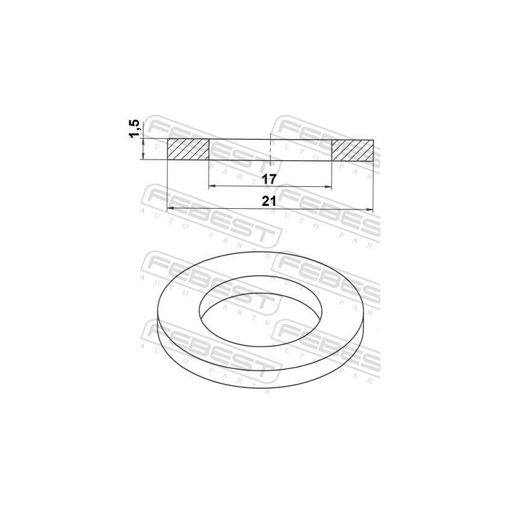Tarpiklis, alyvos išleidimo angos kaištis FEBEST 88430-172115C