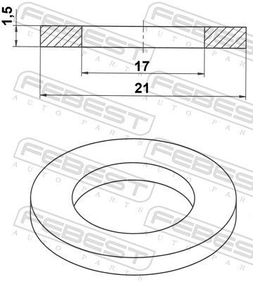 Tarpiklis, alyvos išleidimo angos kaištis FEBEST 88430-172115C