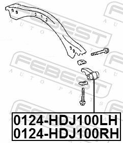 Torsiono strypo jungtis FEBEST 0124-HDJ100LH