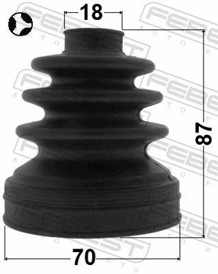 Gofruotoji membrana, kardaninis velenas FEBEST 0515-DY5WT