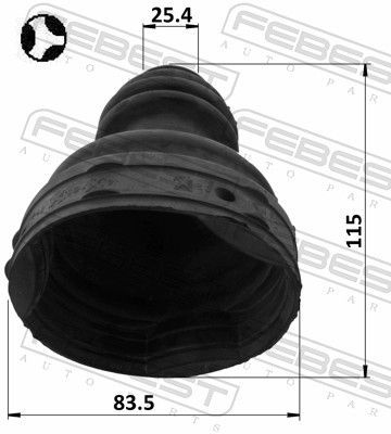 Gofruotoji membrana, kardaninis velenas FEBEST 2415-LAGIIIT