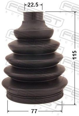 Gofruotoji membrana, kardaninis velenas FEBEST 0217P-N16