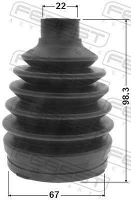 Gofruotoji membrana, kardaninis velenas FEBEST 0417P-CWRR