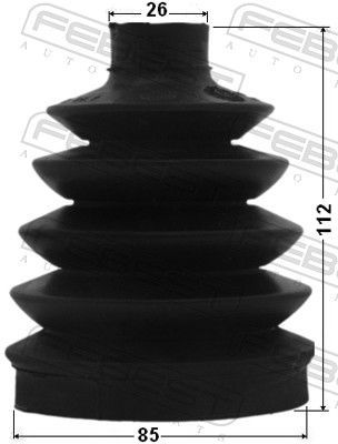 Gofruotoji membrana, kardaninis velenas FEBEST 0417P-EA3