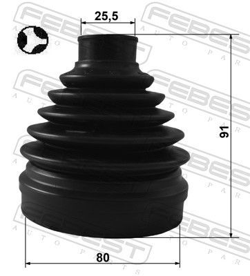 Gofruotoji membrana, kardaninis velenas FEBEST 1215-D7T