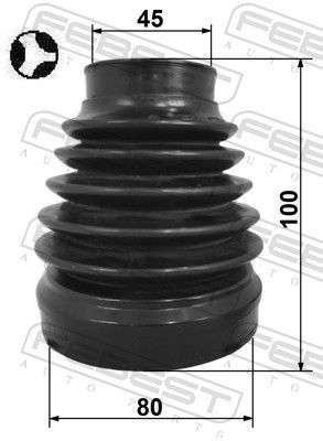 Gofruotoji membrana, kardaninis velenas FEBEST 2215-D4224RHT