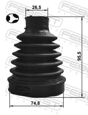 Gofruotoji membrana, kardaninis velenas FEBEST 2415-CAPTT