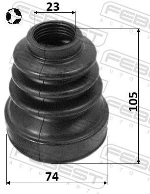 Gofruotoji membrana, kardaninis velenas FEBEST 2415-KANGIIT