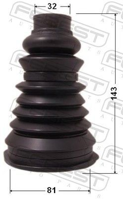 Gofruotoji membrana, kardaninis velenas FEBEST 2417P-LOG