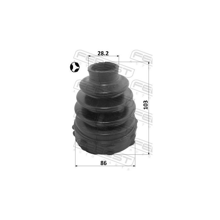 Gofruotoji membrana, kardaninis velenas FEBEST 2515-BOX3DT