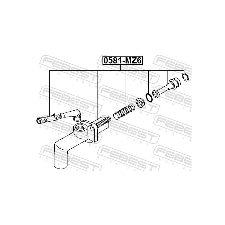 Pagrindinis cilindras, sankaba FEBEST 0581-MZ6