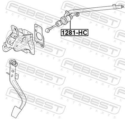 Pagrindinis cilindras, sankaba FEBEST 1281-HC