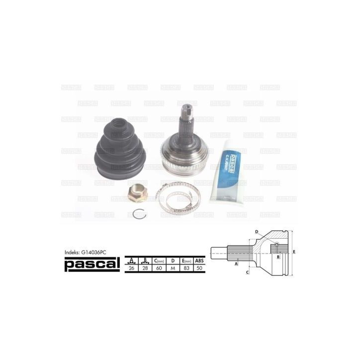 Jungčių komplektas, kardaninis velenas PASCAL G14036PC