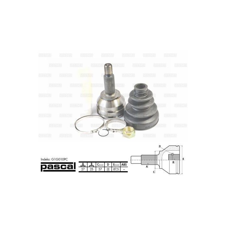 Jungčių komplektas, kardaninis velenas PASCAL G1G010PC