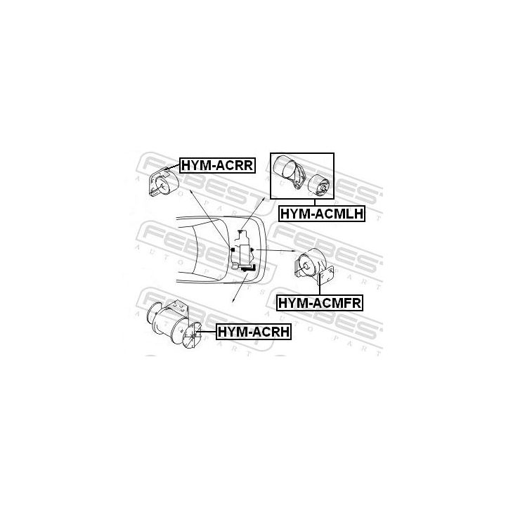 Variklio montavimas FEBEST HYM-ACMFR