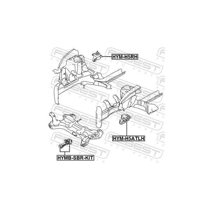 Variklio montavimas FEBEST HYM-H5ATLH