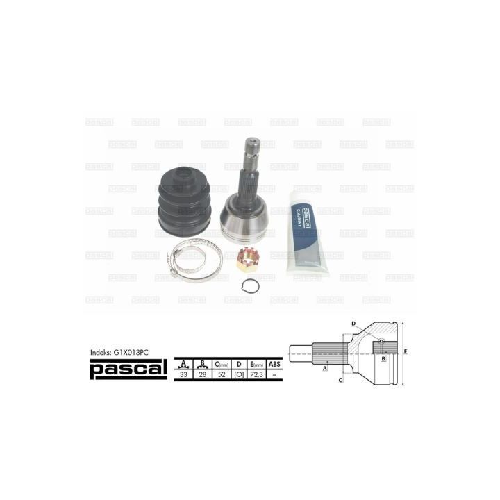 Jungčių komplektas, kardaninis velenas PASCAL G1X013PC