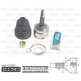 Jungčių komplektas, kardaninis velenas PASCAL G1X032PC
