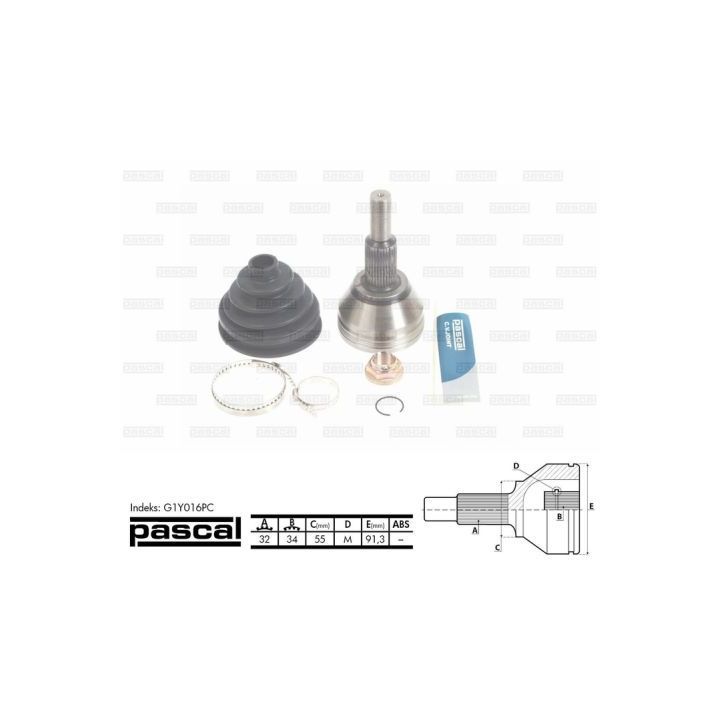 Jungčių komplektas, kardaninis velenas PASCAL G1Y016PC