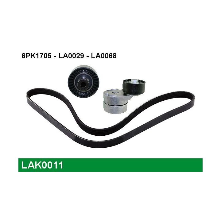 V formos rumbuotas diržas, komplektas LUCAS LAK0011
