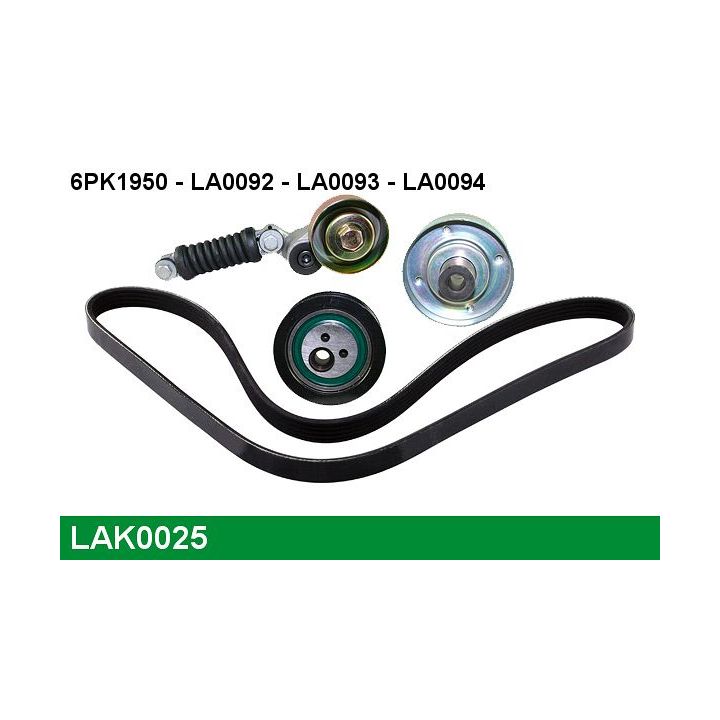 V formos rumbuotas diržas, komplektas LUCAS LAK0025