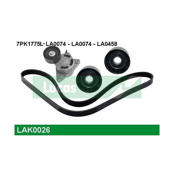 V formos rumbuotas diržas, komplektas LUCAS LAK0026