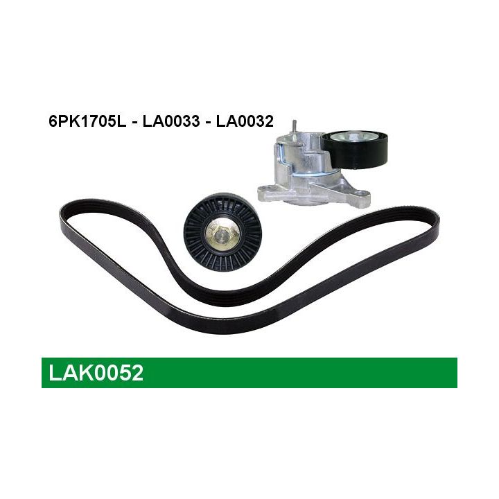 V formos rumbuotas diržas, komplektas LUCAS LAK0052
