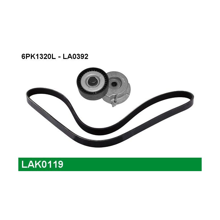 V formos rumbuotas diržas, komplektas LUCAS LAK0119