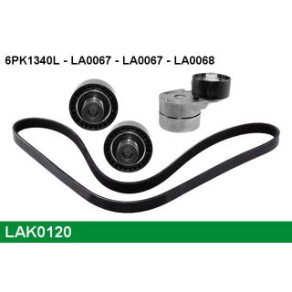 V formos rumbuotas diržas, komplektas LUCAS LAK0120