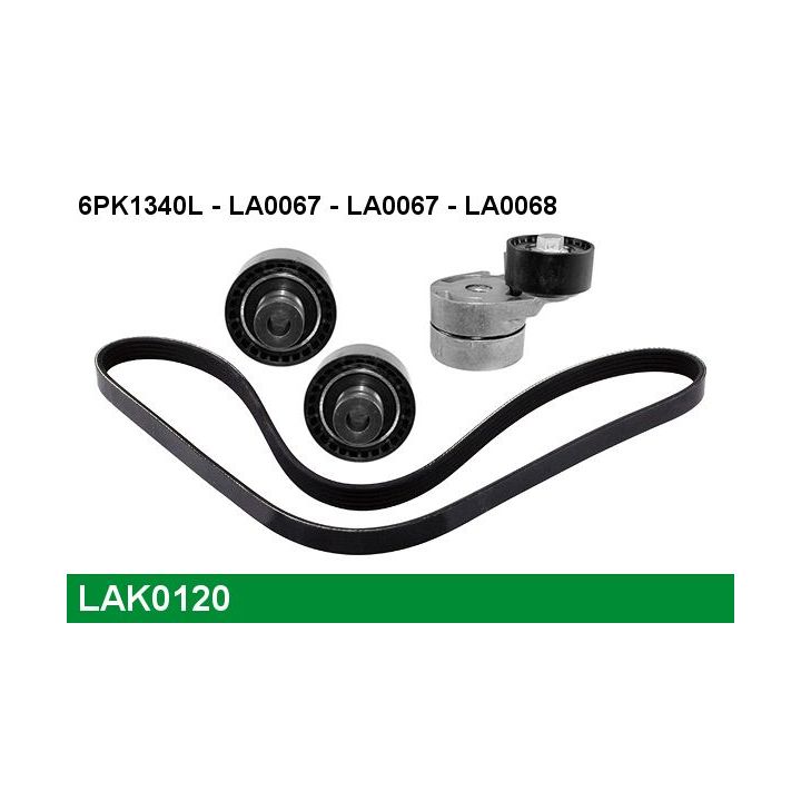 V formos rumbuotas diržas, komplektas LUCAS LAK0120