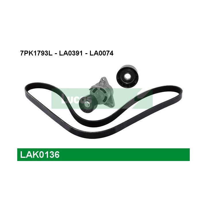 V formos rumbuotas diržas, komplektas LUCAS LAK0136