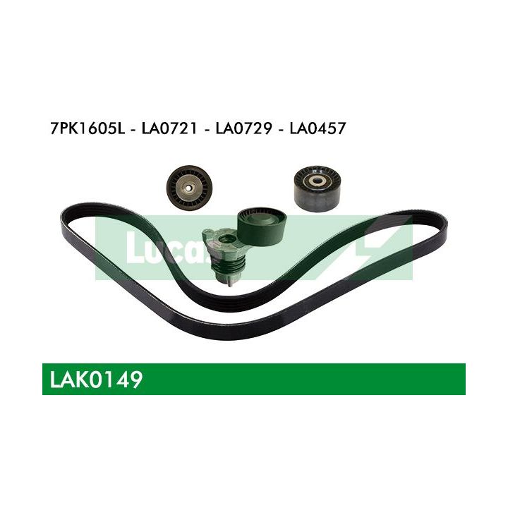 V formos rumbuotas diržas, komplektas LUCAS LAK0149