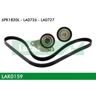 V formos rumbuotas diržas, komplektas LUCAS LAK0159