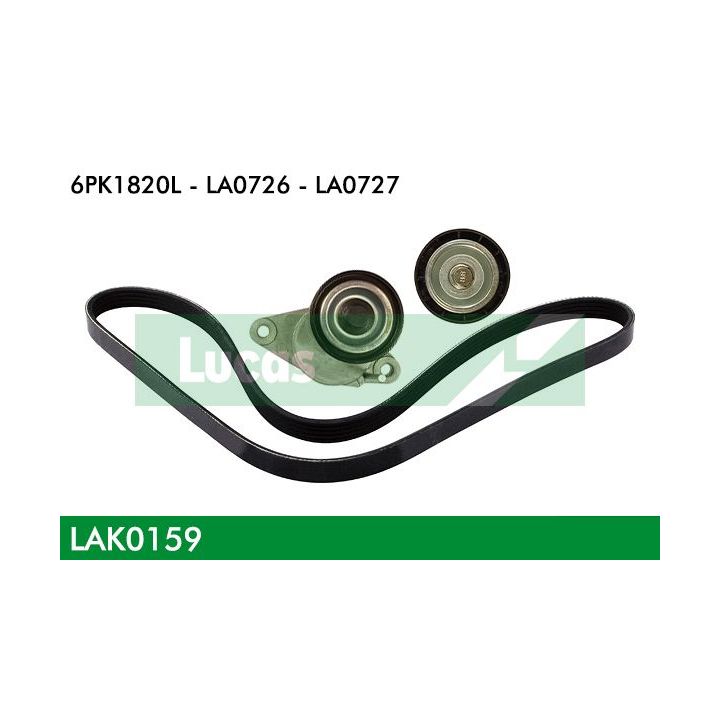 V formos rumbuotas diržas, komplektas LUCAS LAK0159
