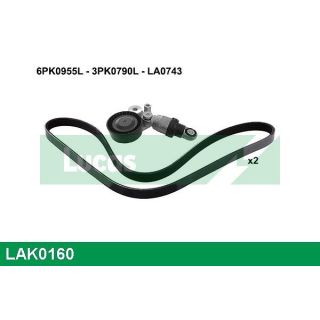 V formos rumbuotas diržas, komplektas LUCAS LAK0160