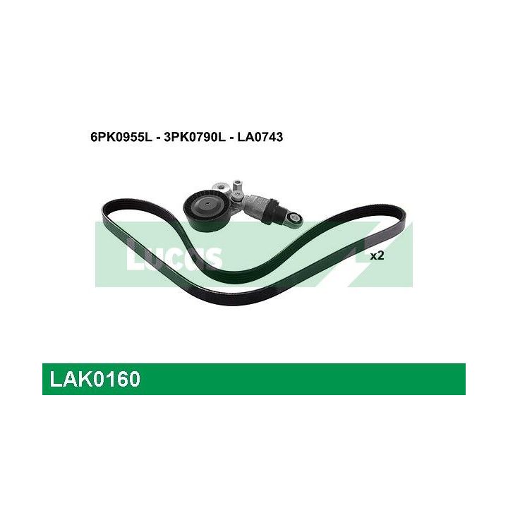 V formos rumbuotas diržas, komplektas LUCAS LAK0160