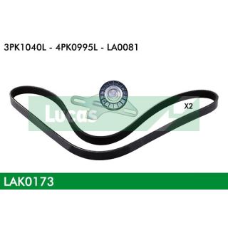 V formos rumbuotas diržas, komplektas LUCAS LAK0173