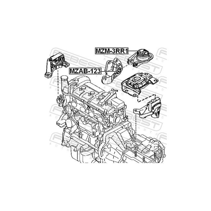 Variklio montavimas FEBEST MZAB-123