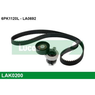 V formos rumbuotas diržas, komplektas LUCAS LAK0200